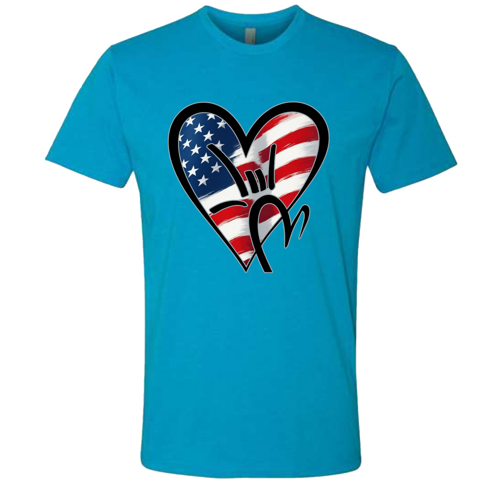 USA Flag ILY HEART T-Shirt