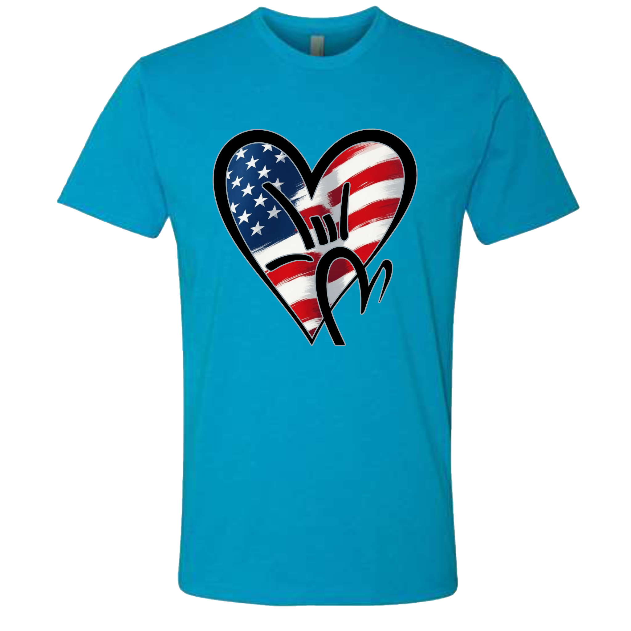 USA Flag ILY HEART T-Shirt