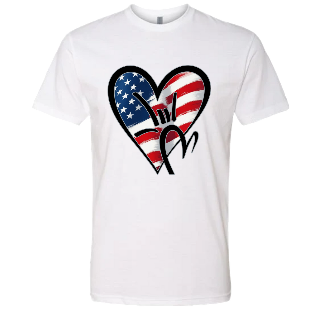 USA Flag ILY HEART T-Shirt