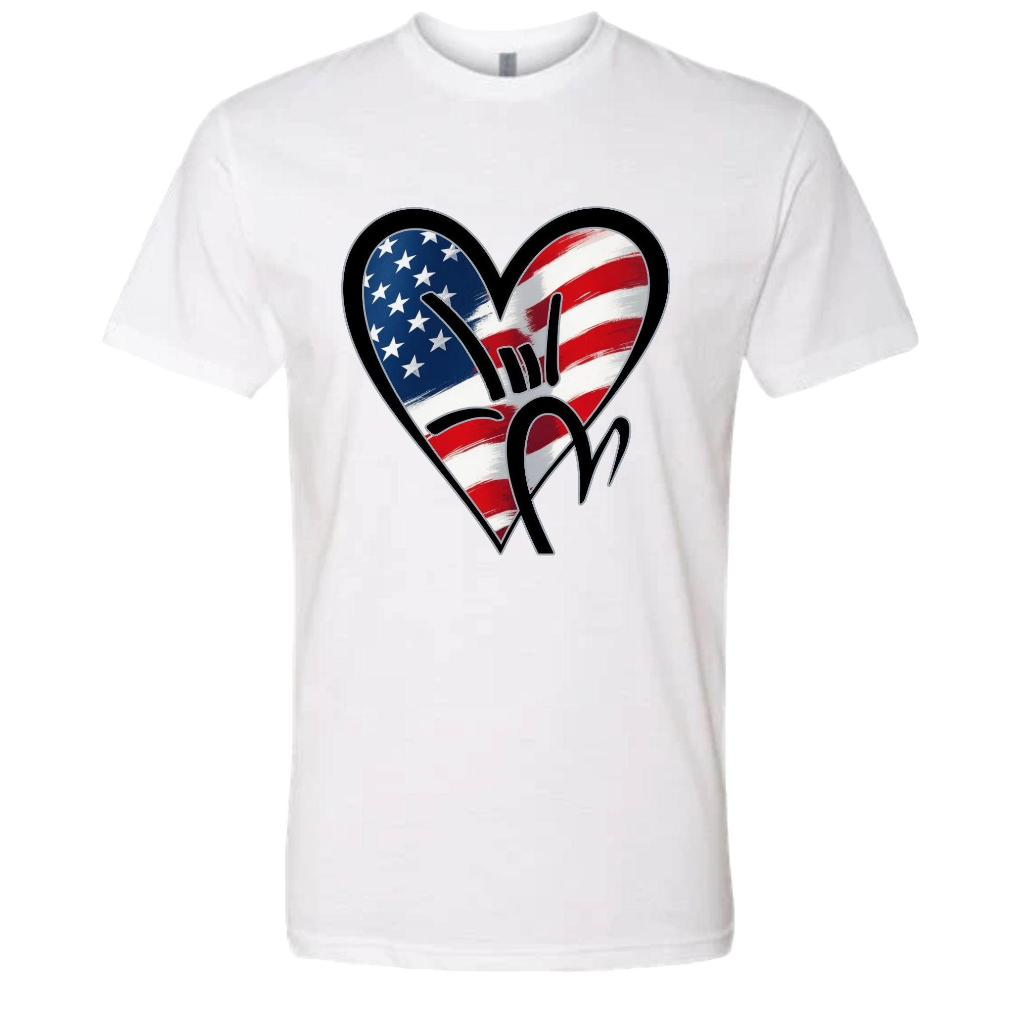 USA Flag ILY HEART T-Shirt