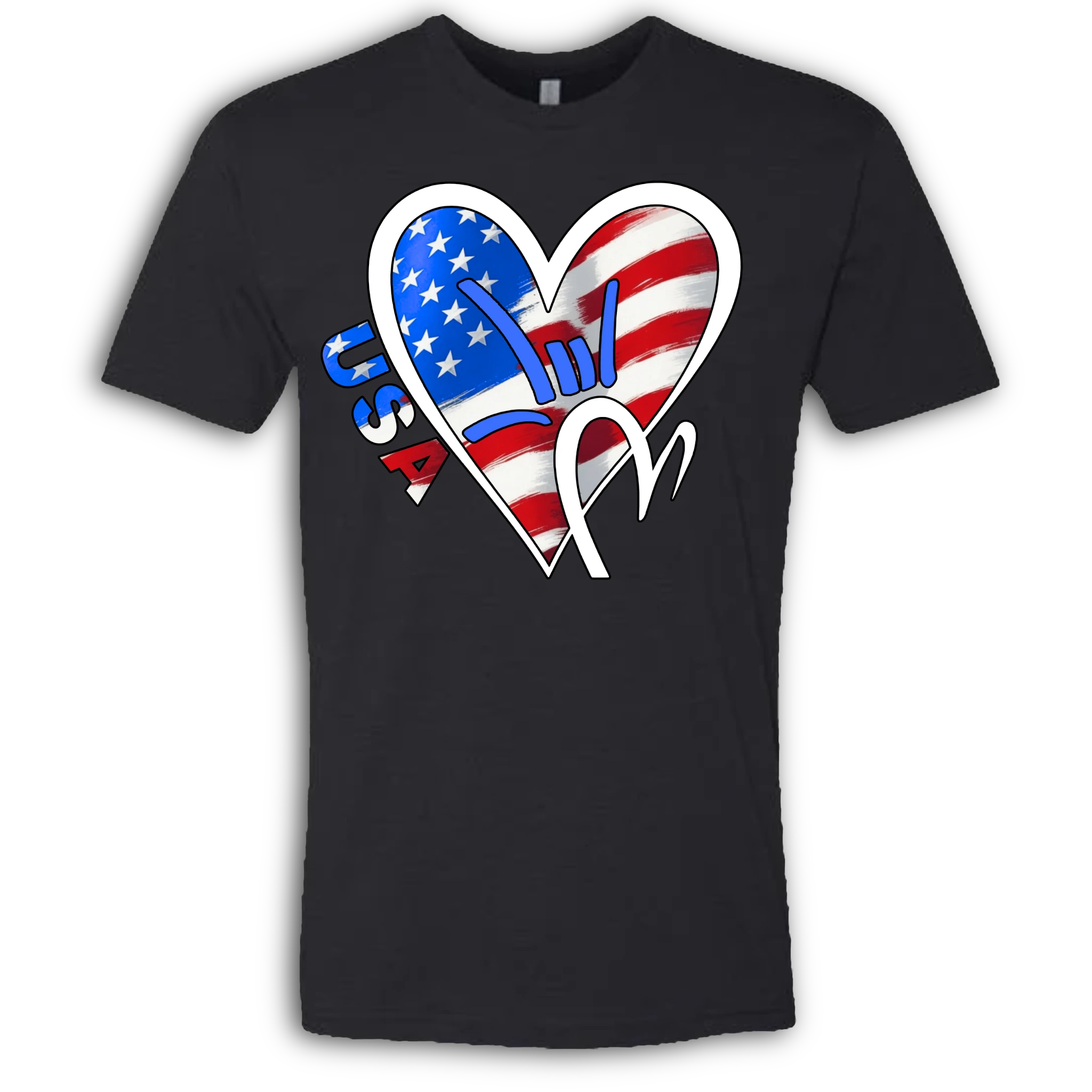 USA Flag ILY HEART T-Shirt