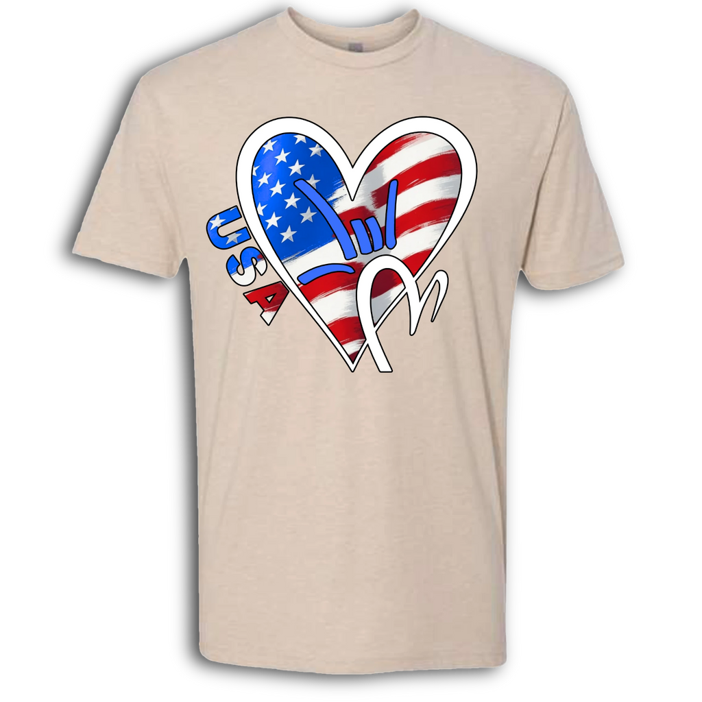 USA Flag ILY HEART T-Shirt