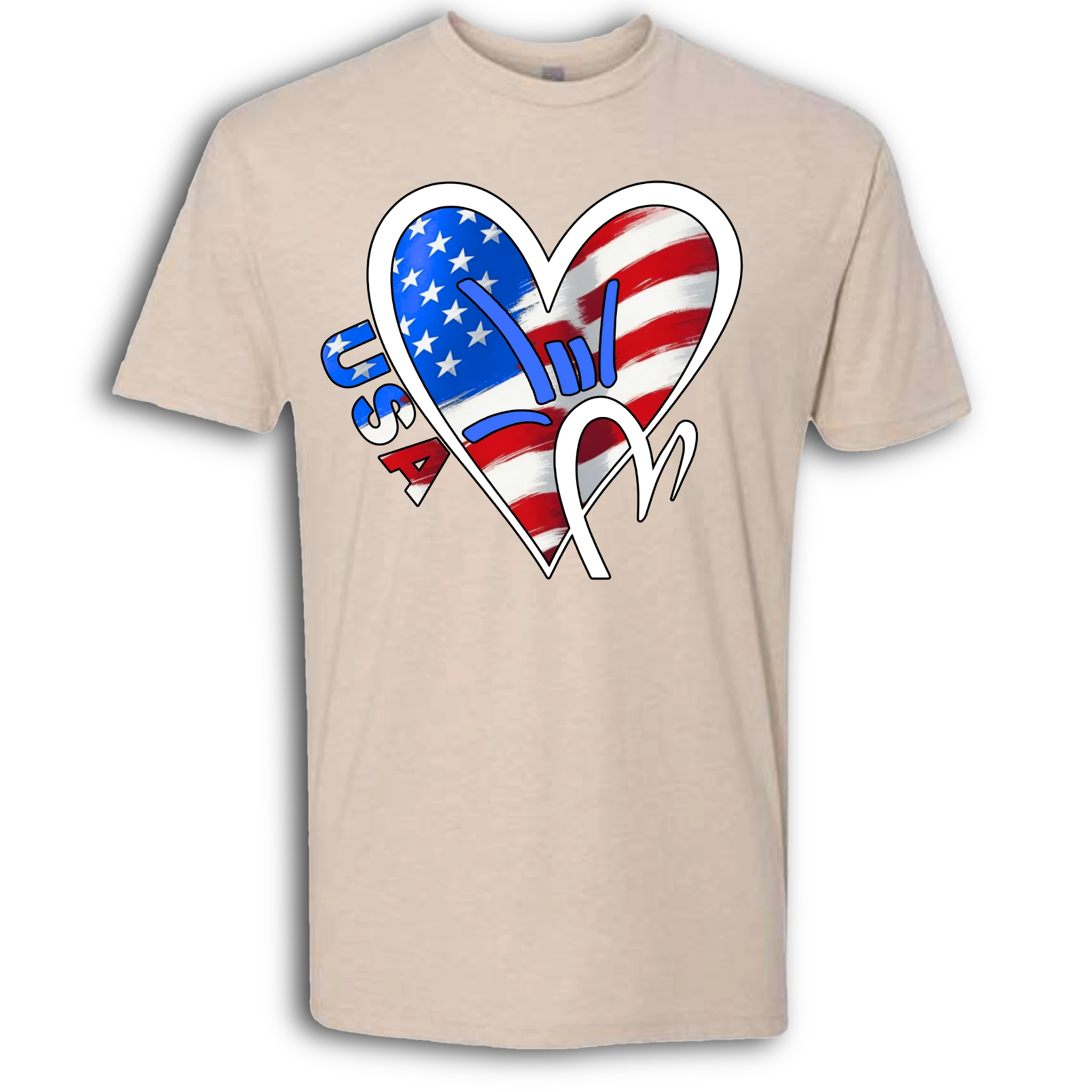 USA Flag ILY HEART T-Shirt