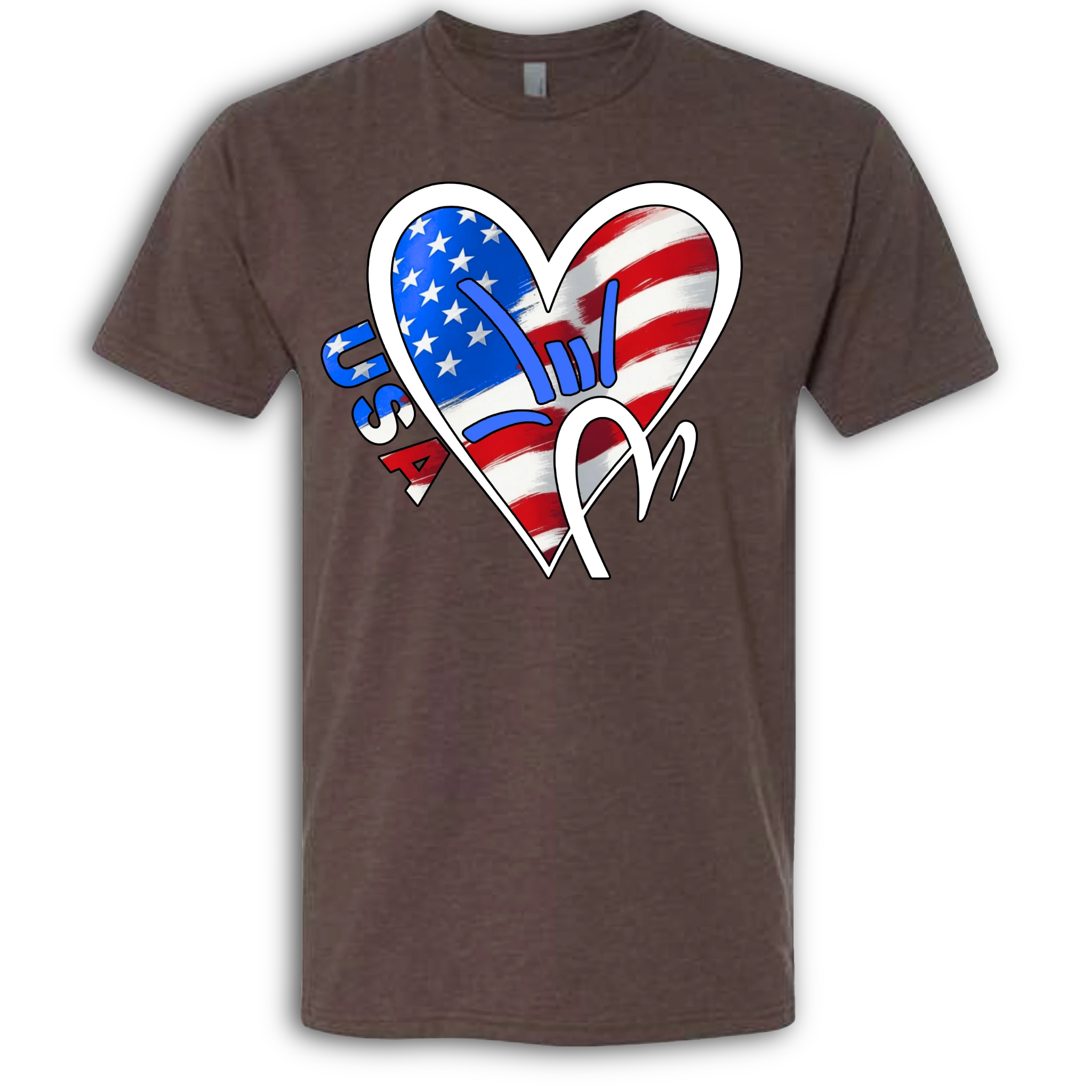 USA Flag ILY HEART T-Shirt