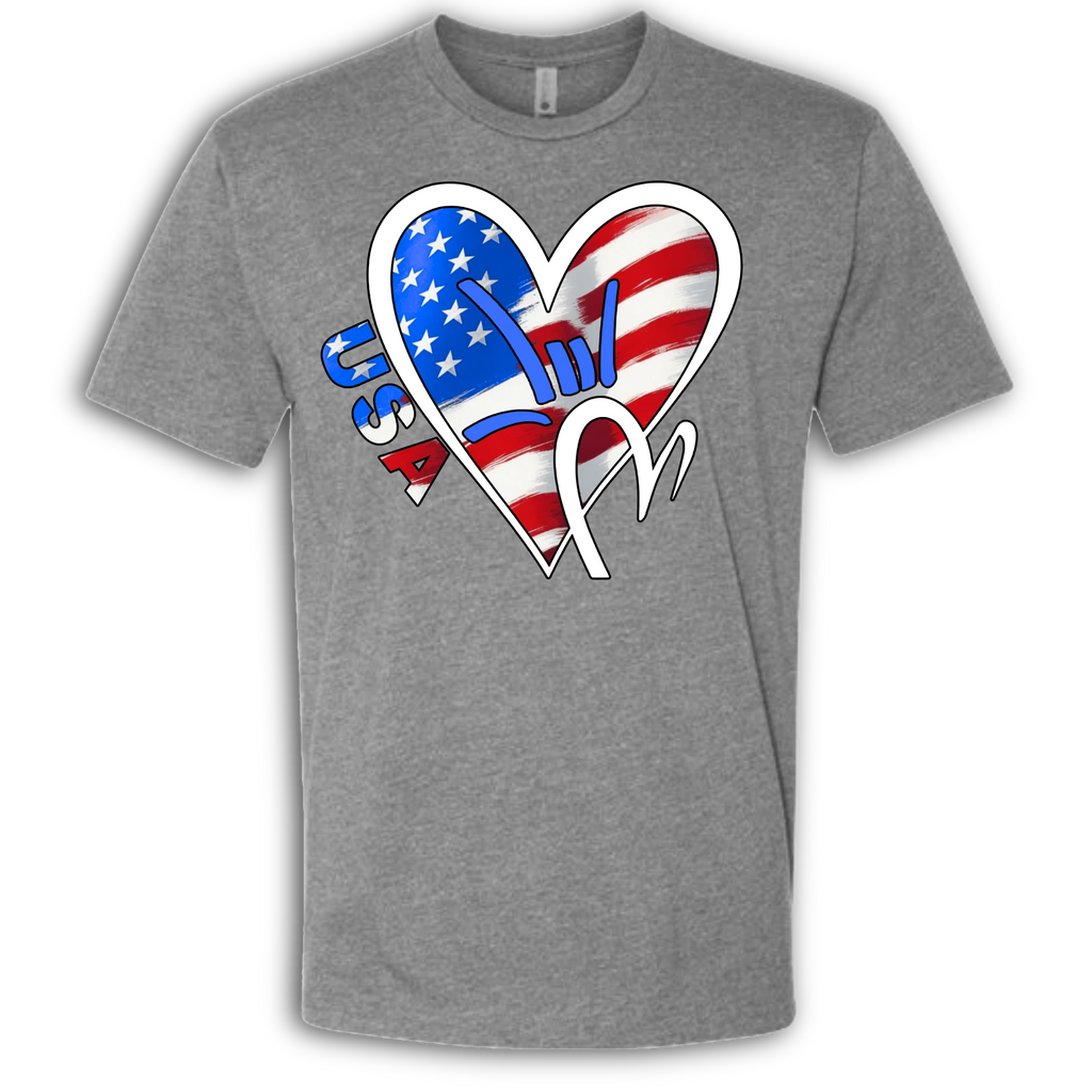 USA Flag ILY HEART T-Shirt