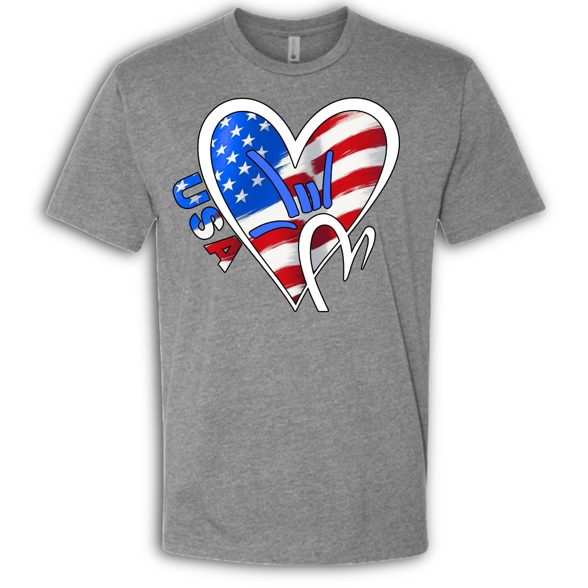 USA Flag ILY HEART T-Shirt