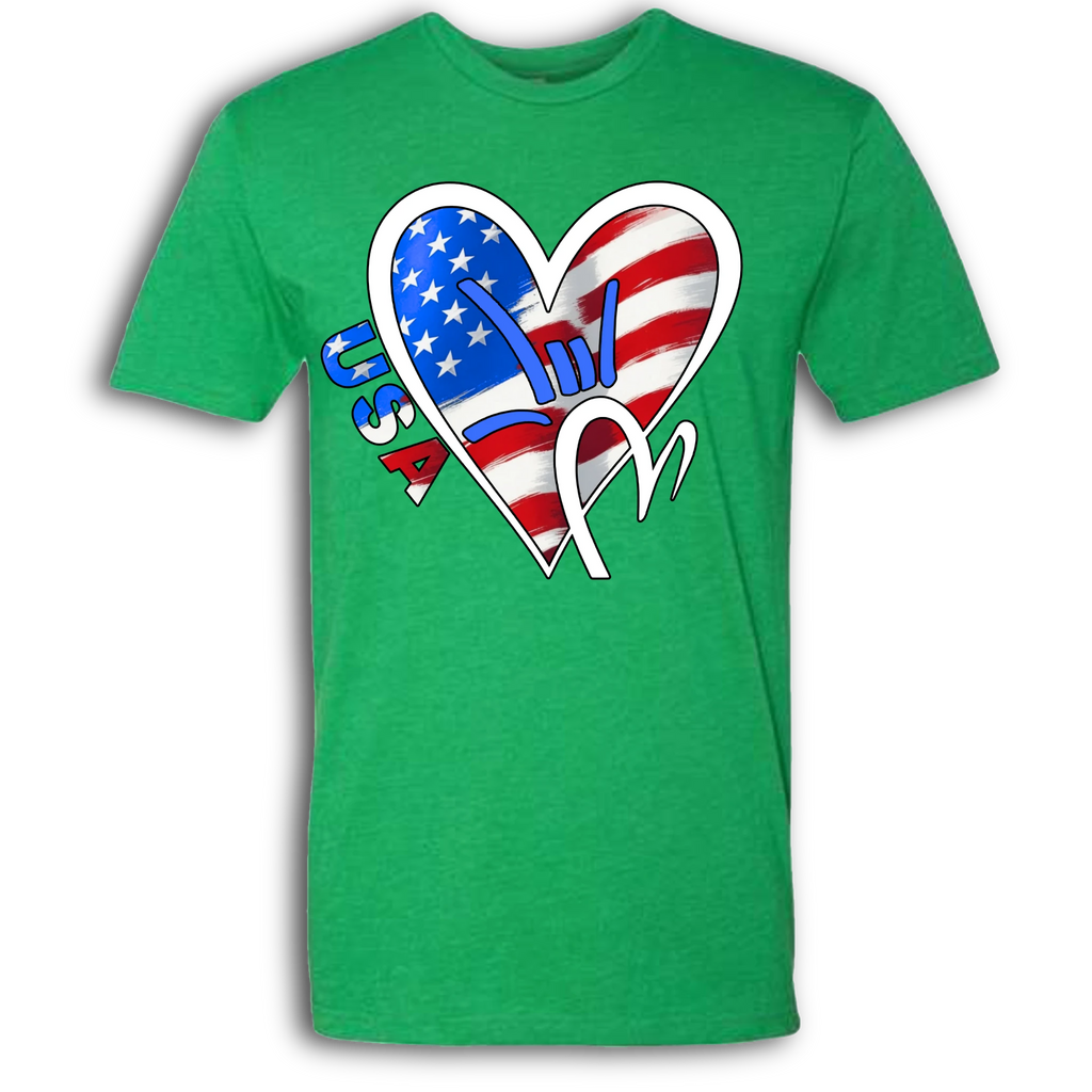 USA Flag ILY HEART T-Shirt