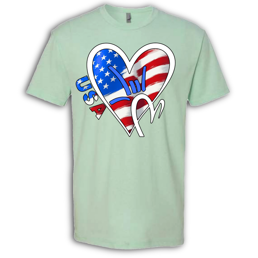 USA Flag ILY HEART T-Shirt