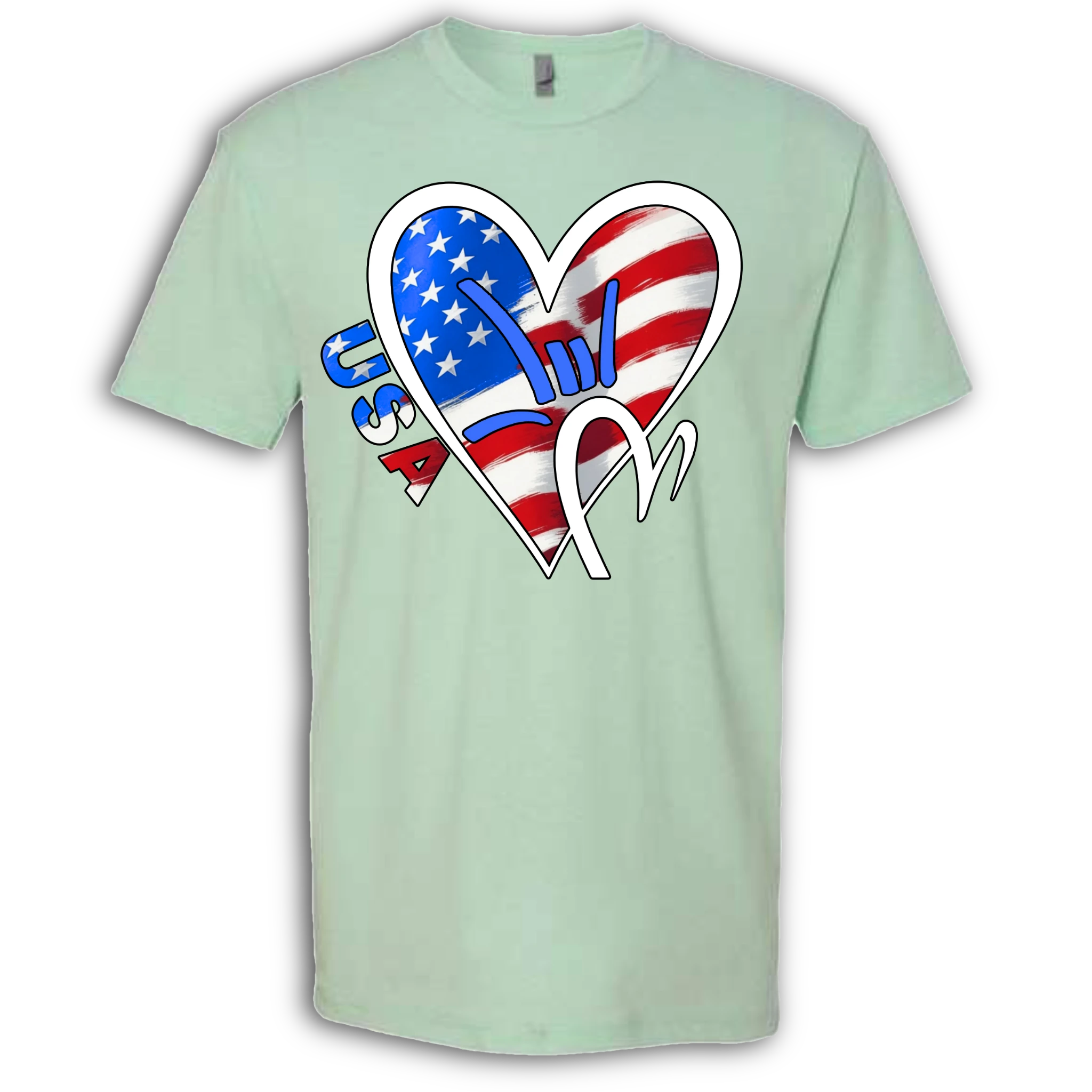 USA Flag ILY HEART T-Shirt