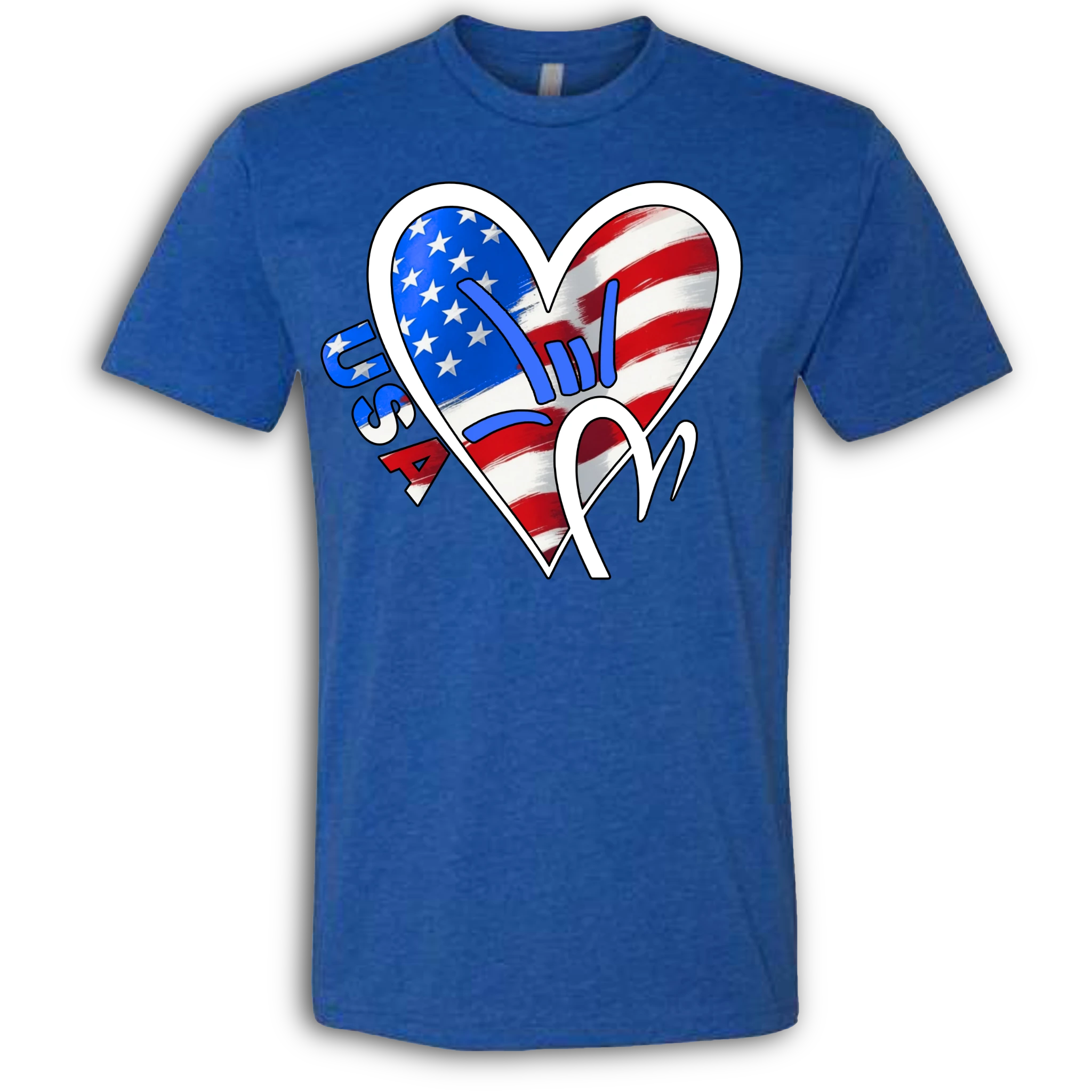 USA Flag ILY HEART T-Shirt