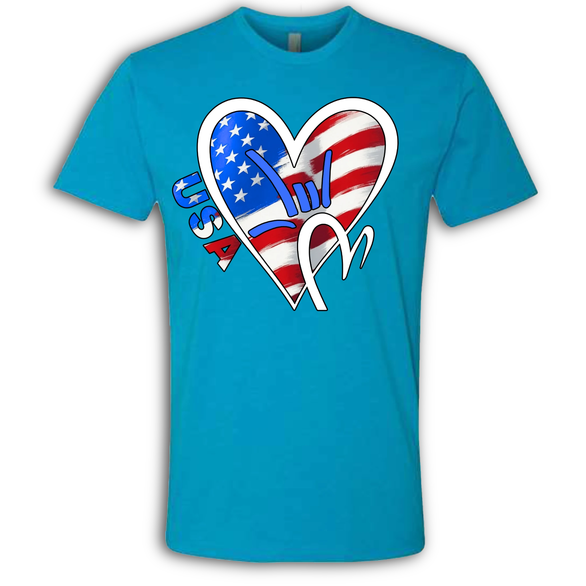 USA Flag ILY HEART T-Shirt