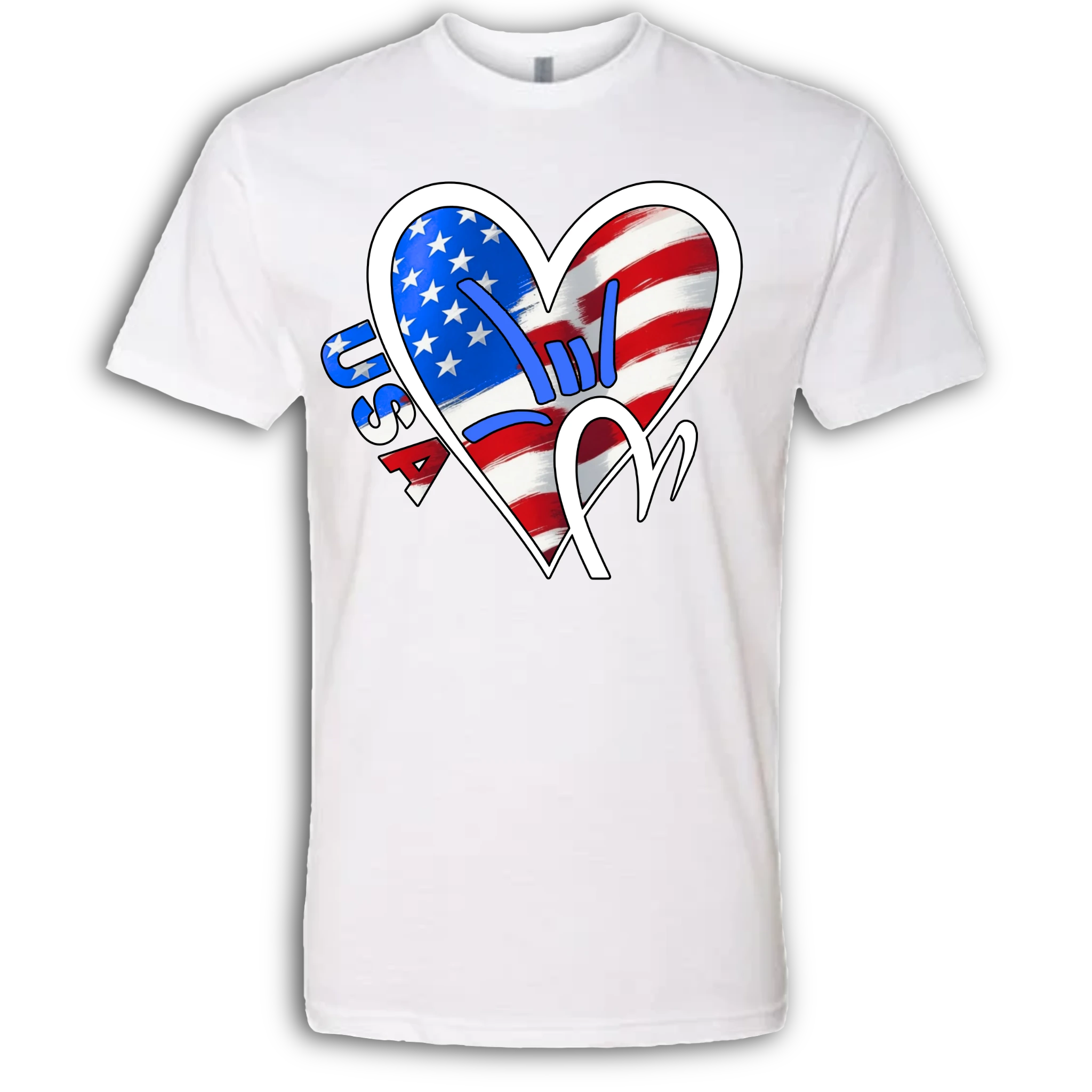 USA Flag ILY HEART T-Shirt